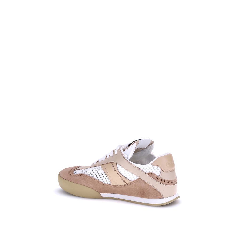 Beige Calf Leather Bos Taurus Low Top Sneakers