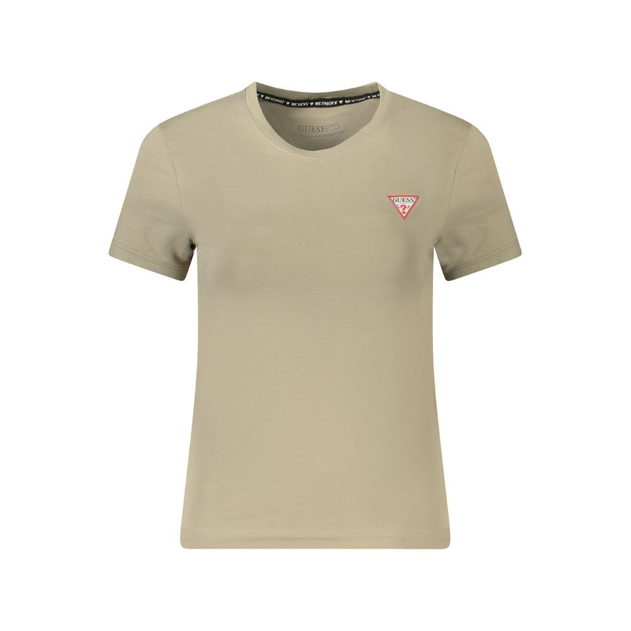 Beige Cotton Women T-Shirt