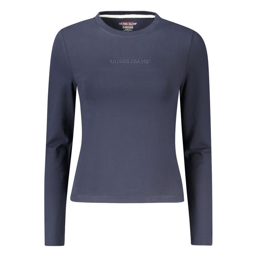 Blue Cotton Women T-Shirt