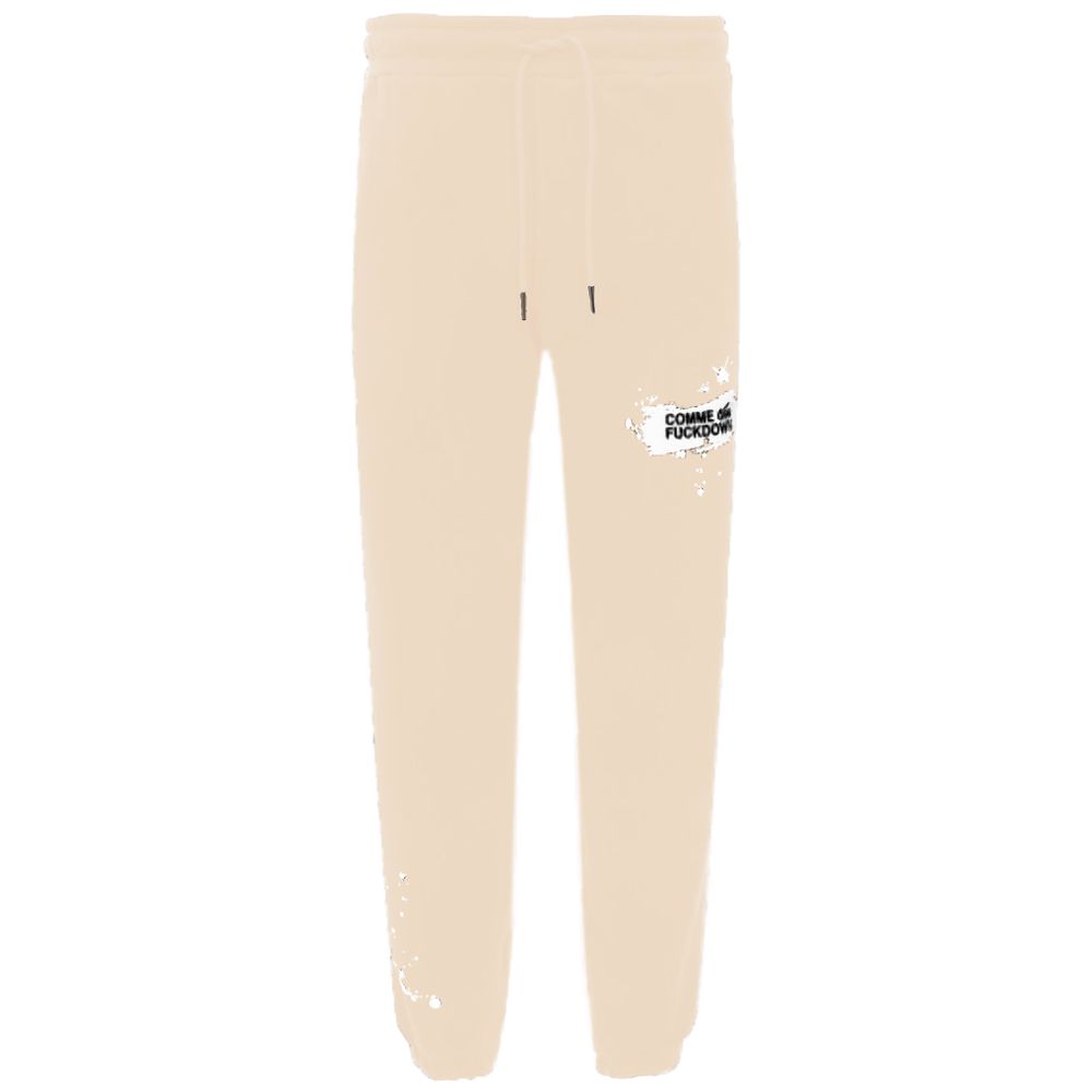 Beige Cotton Men Sweatpant