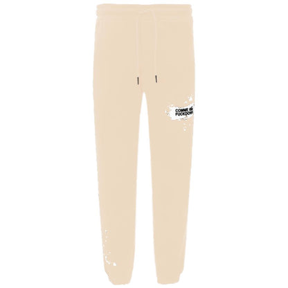 Beige Cotton Men Sweatpant