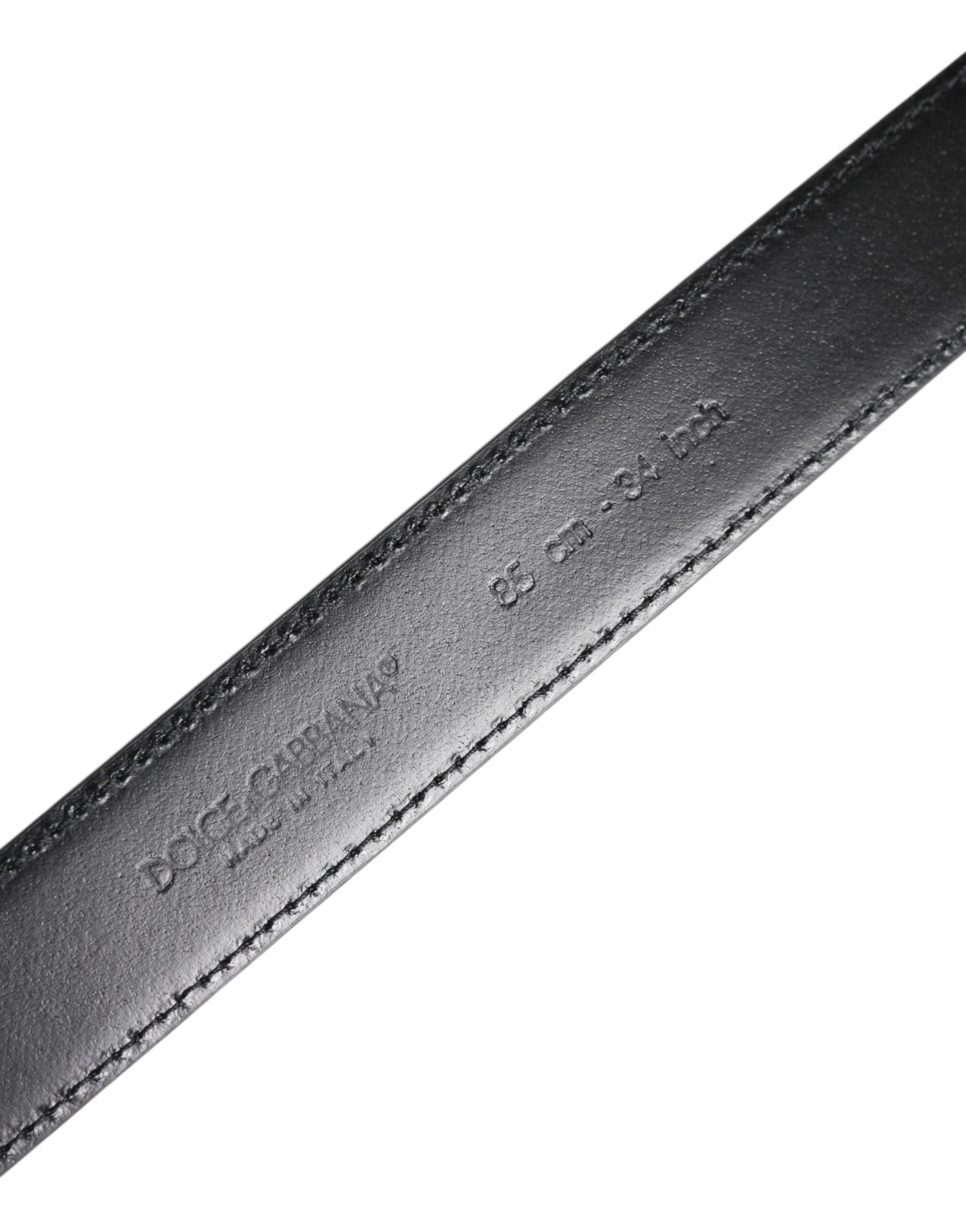 Black Classic Leather Metal Buckle Belt