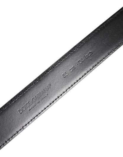 Black Classic Leather Metal Buckle Belt