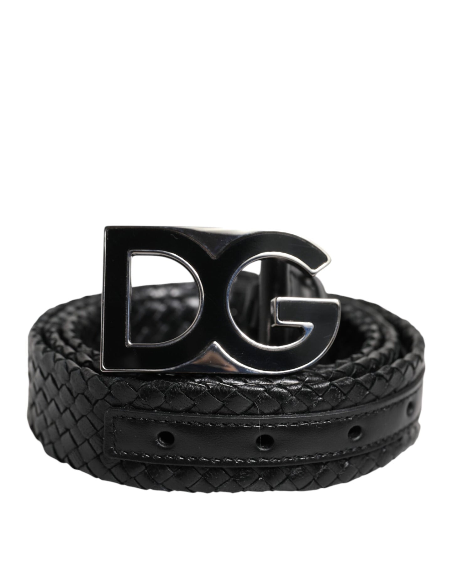 Black Classic Leather DG Logo Buckle Belt