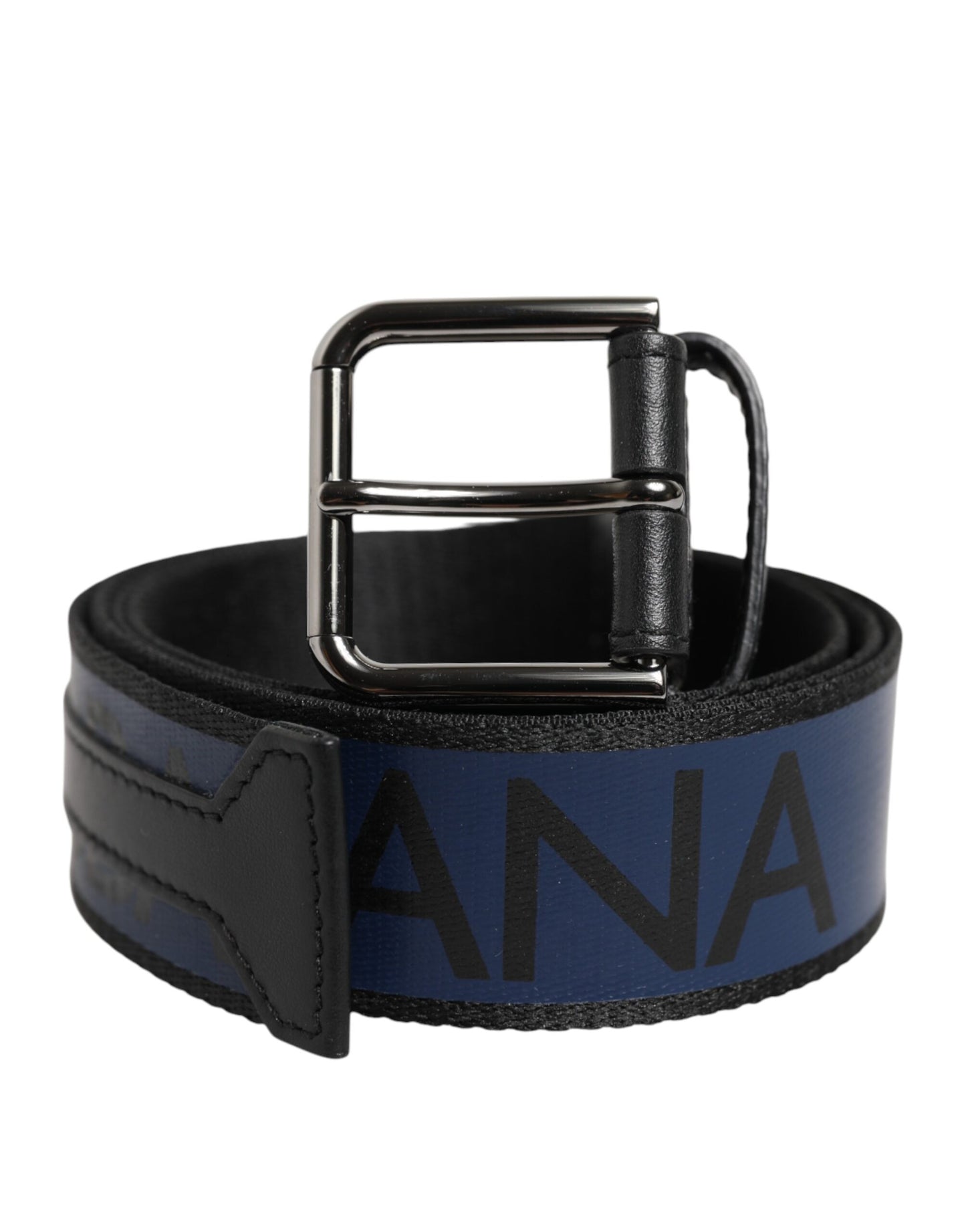 Blue Black Polyester Metal Buckle Belt