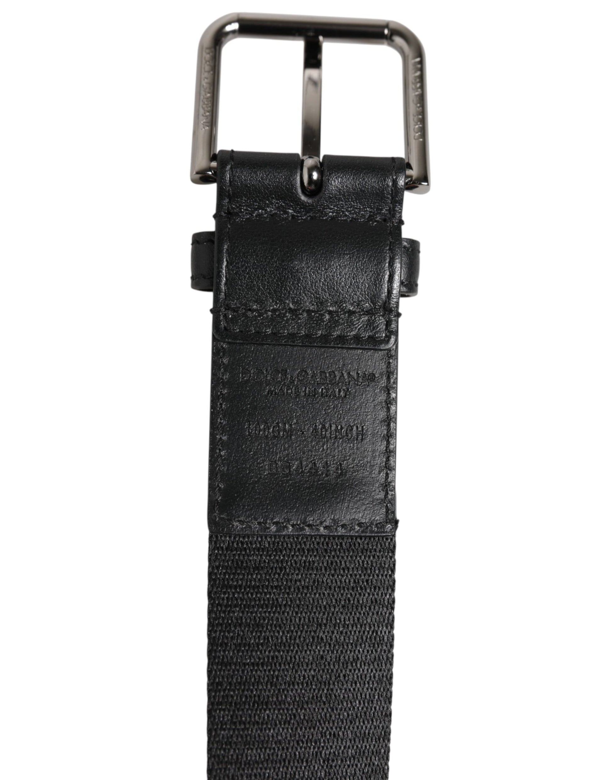 Blue Black Polyester Metal Buckle Belt