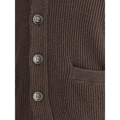 Brown Cotton Cardigan