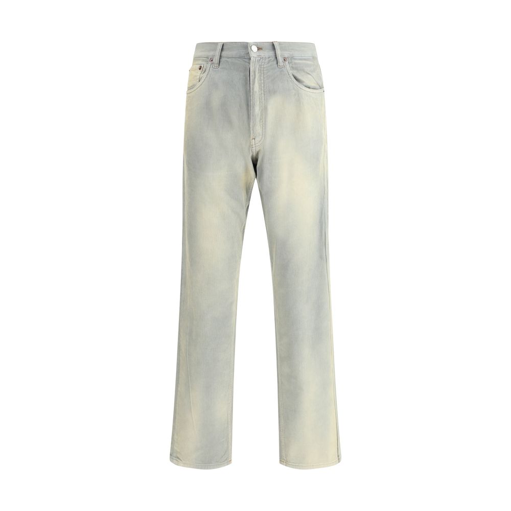 Light Blue Cotton Casual Pants