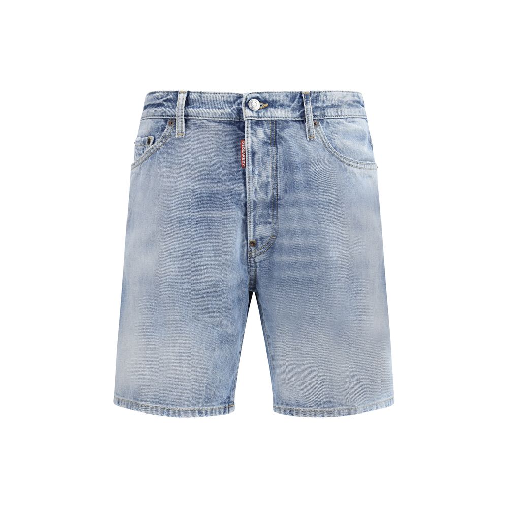 Light Blue Cotton Bermuda Shorts