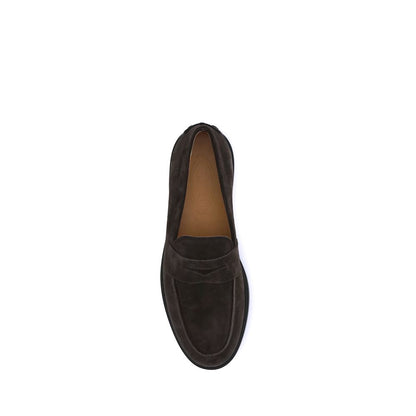 Brown Calf Leather Bos Taurus Slip-On Loafers