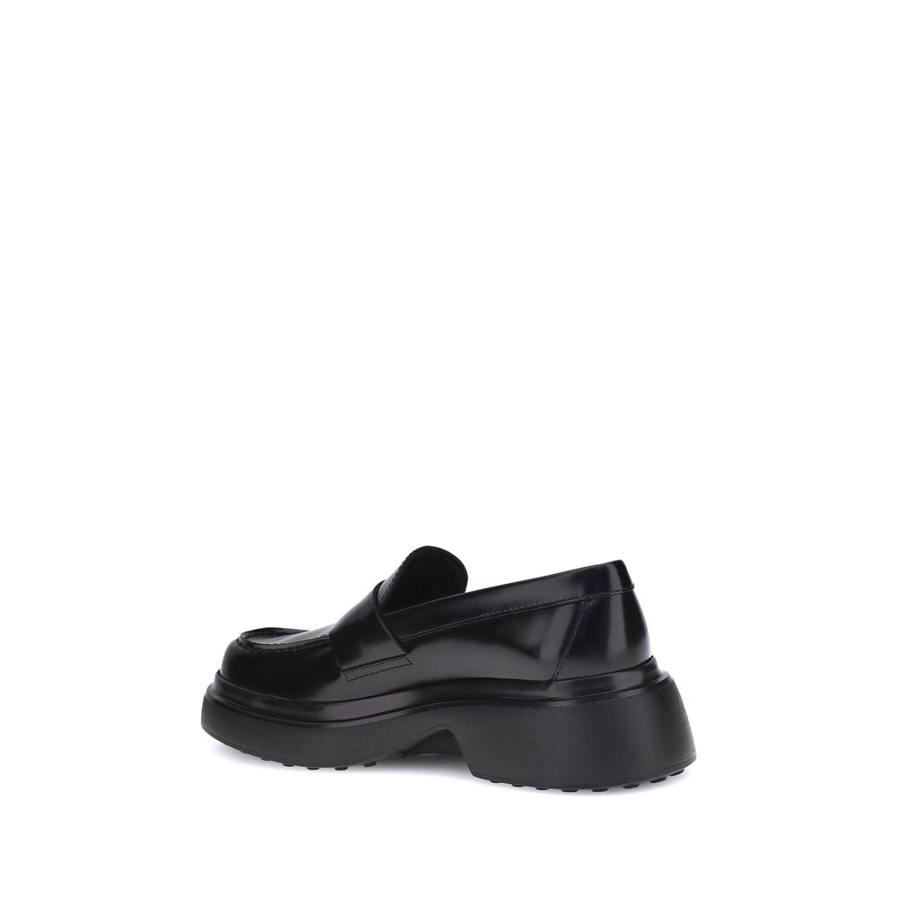 Black Rubber Platform Loafers