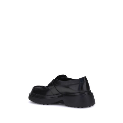 Black Rubber Platform Loafers
