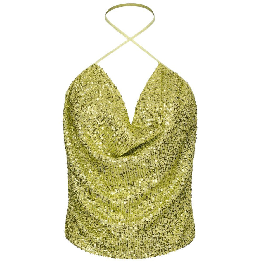 Green Polyester Women Top