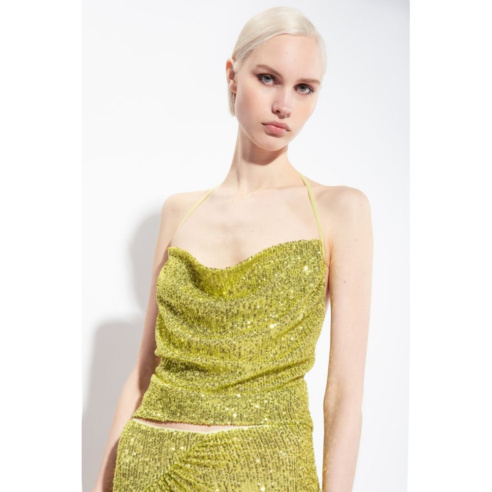 Green Polyester Women Top