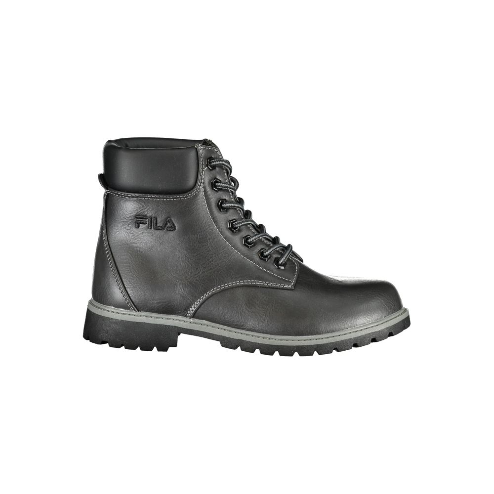 Black Polyester Women Boot