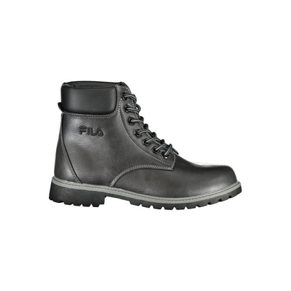 Black Polyester Women Boot