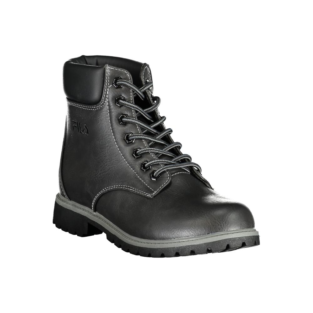 Black Polyester Women Boot