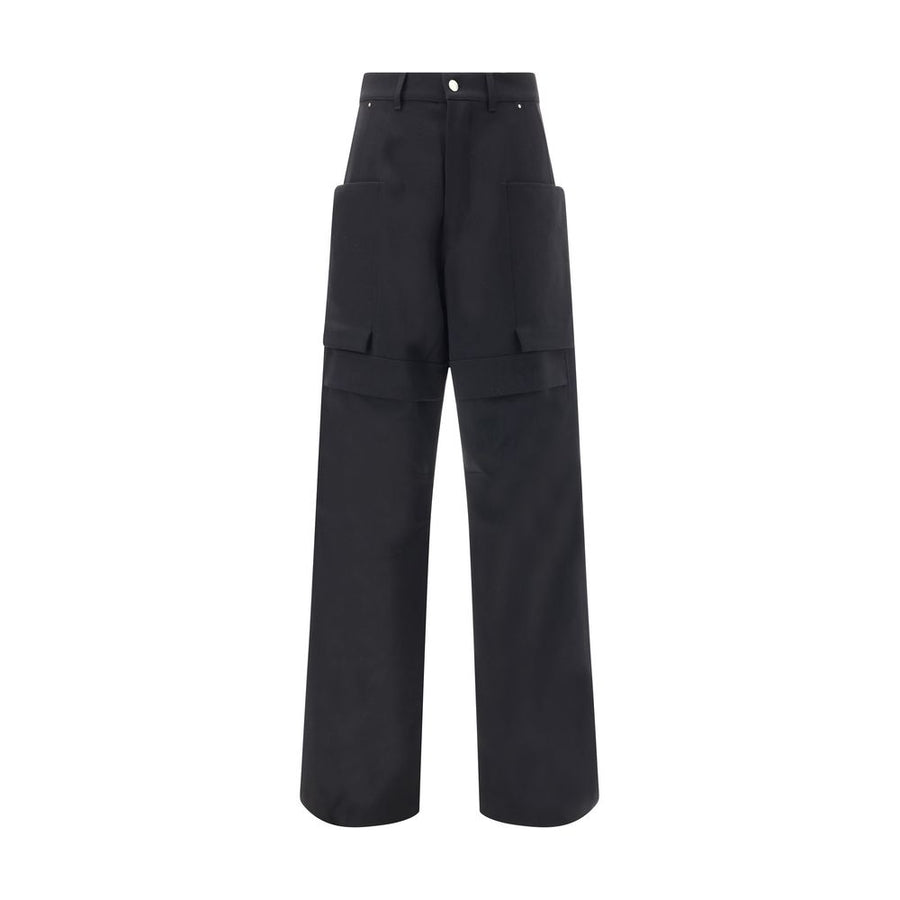Black Wool Cargo Pants