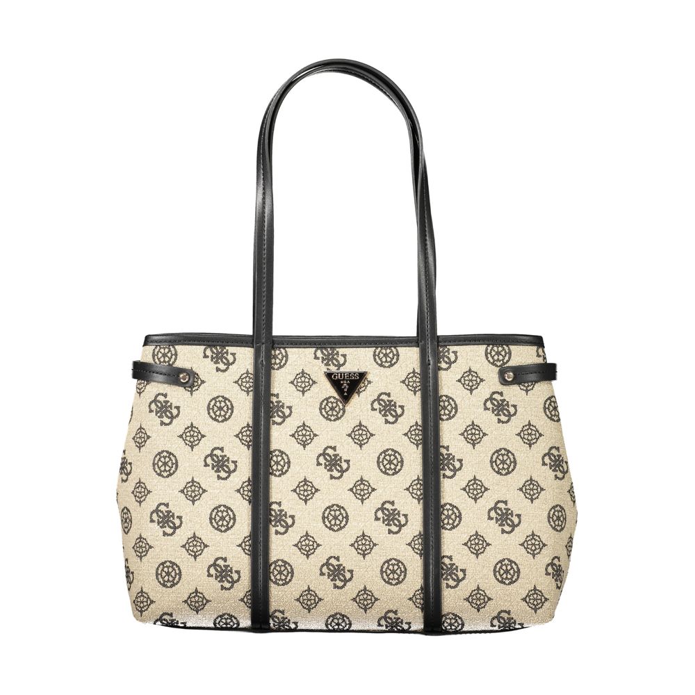 Beige Cotton Women Handbag