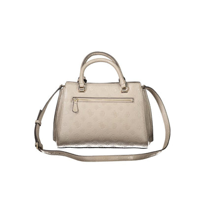 Beige Polyethylene Women Handbag