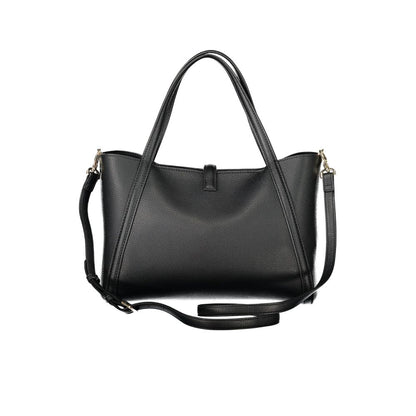 Black Polyethylene Women Handbag