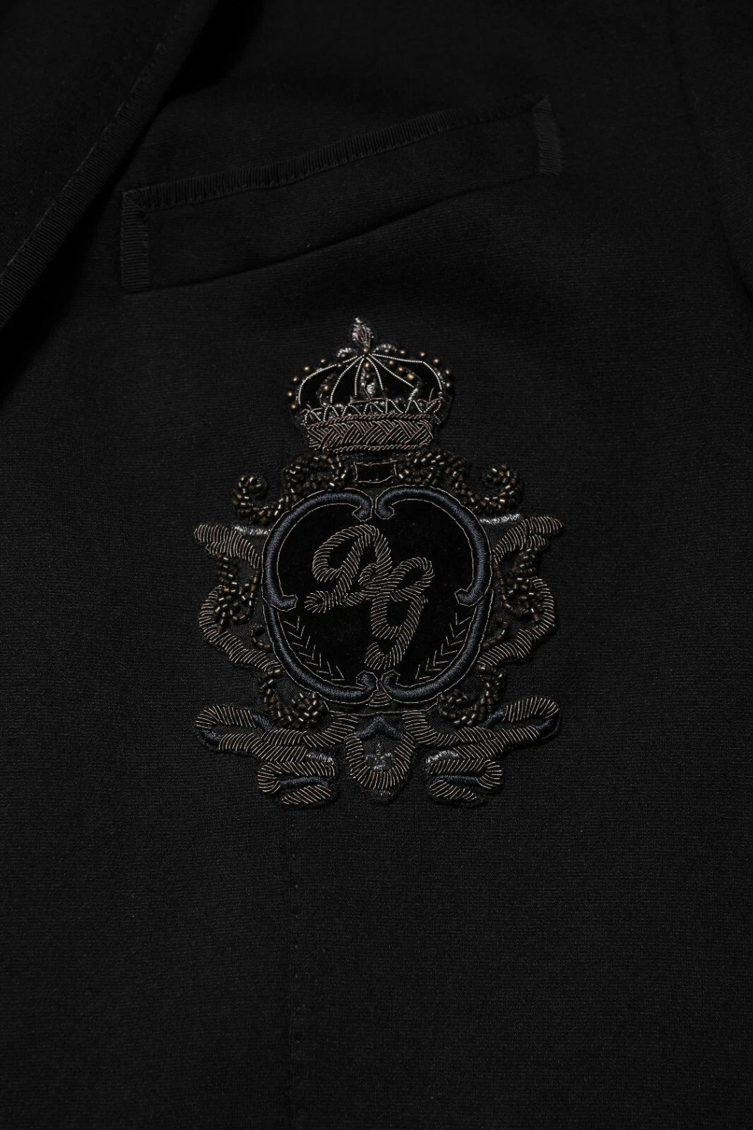 Black Viscose DG Crown Blazer Coat Jacket