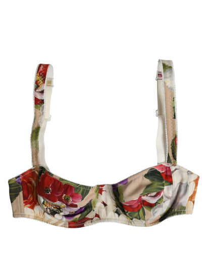Beige Floral Balconcino Underwired Bra Underwear