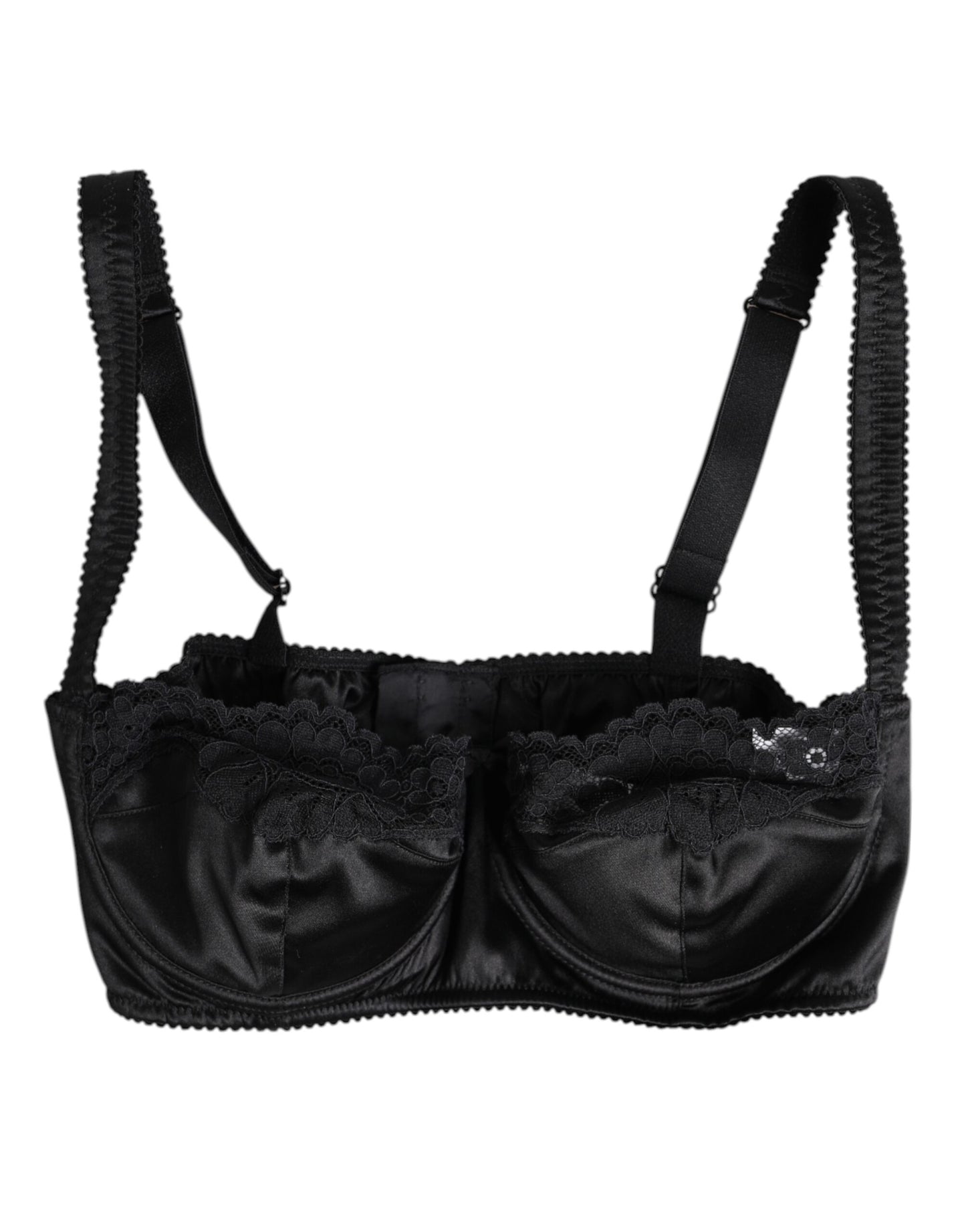 Black Silk Underwired Balconette Bra Underwear