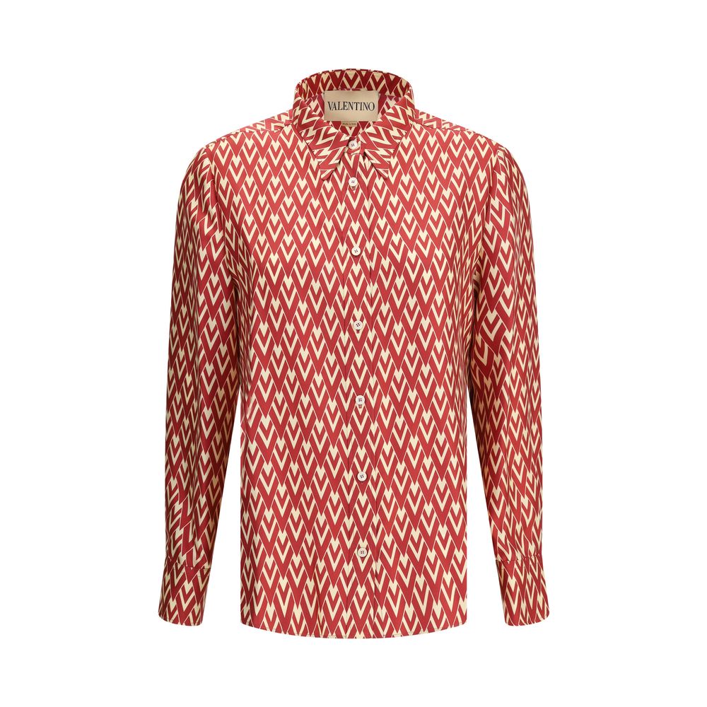 Red Silk Pattern Shirt