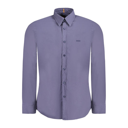 Blue Cotton Men Shirt