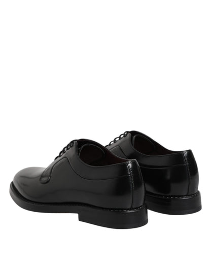 Black Calf Leather Lace Up Dress Derby Shoes