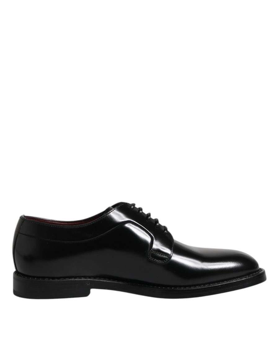 Black Calf Leather Lace Up Dress Derby Shoes