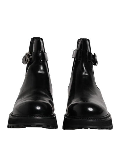 Black Belted DG Logo Men Chelsea Boots Shoes
