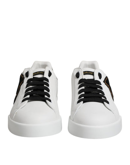 White DG Logo Portofino Low Top Sneakers Shoes