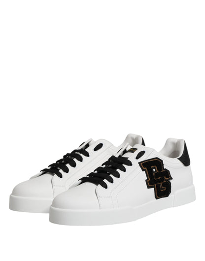 White DG Logo Portofino Low Top Sneakers Shoes