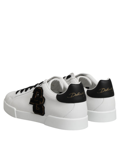 White DG Logo Portofino Low Top Sneakers Shoes