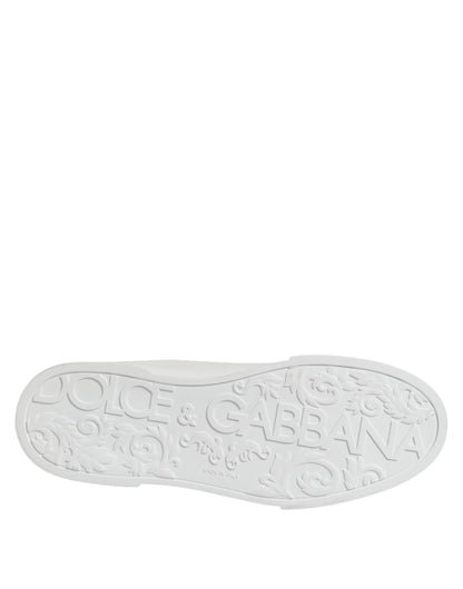 White DG Logo Portofino Low Top Sneakers Shoes