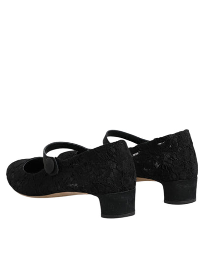 Black Vally Taormina Floral Lace Pumps Shoes