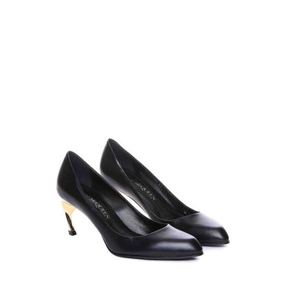 Black Lambskin High Heel Pumps
