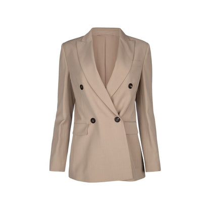Beige Virgin Wool Coat
