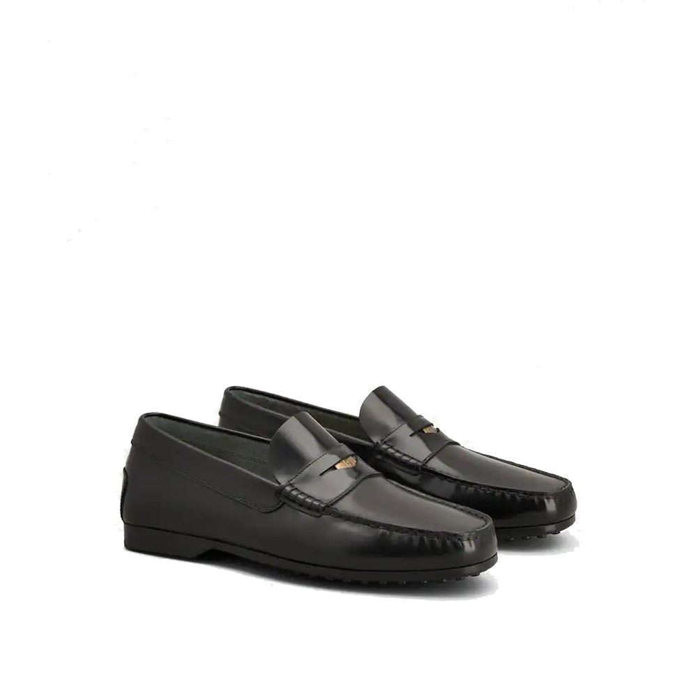 Black Calfskin Slip-On Loafers