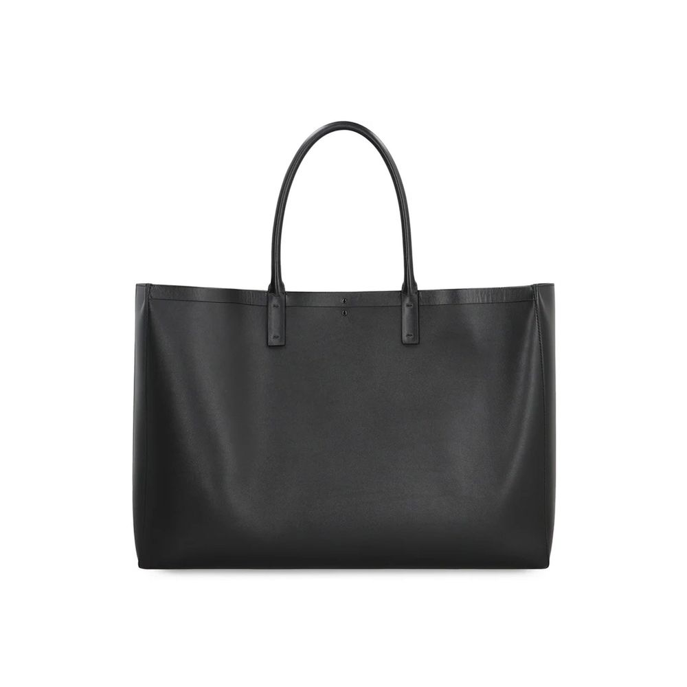 Black Calfskin Tote Bag