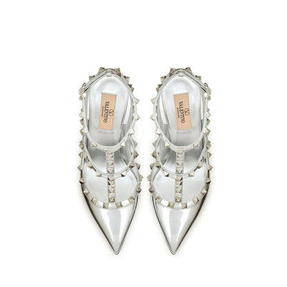 Silver Leather High Heel Pumps