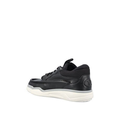 Black Lamb Leather Chunky Sneakers