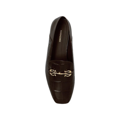 Brown Calfskin Slip-On Loafers