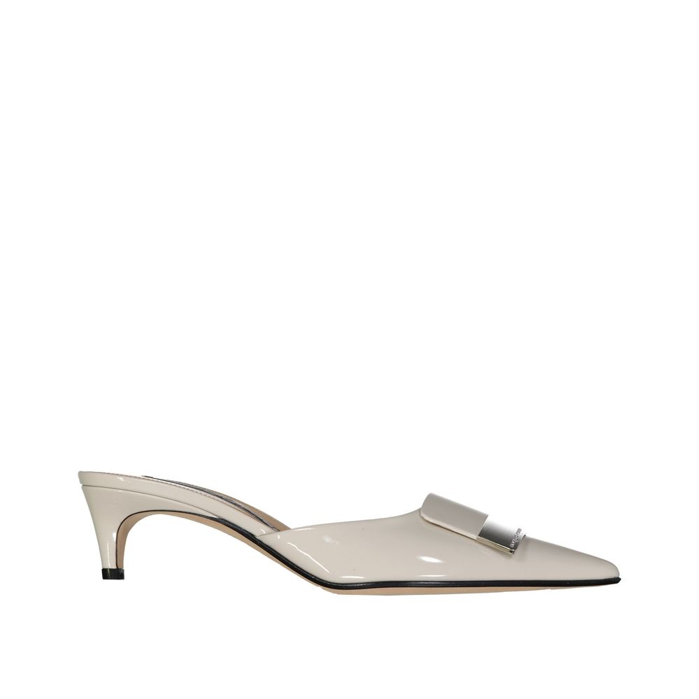 Beige Calfskin Mules