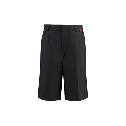 Black Polyester Bermuda Shorts