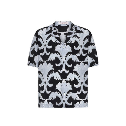 Black Silk Pattern Shirt