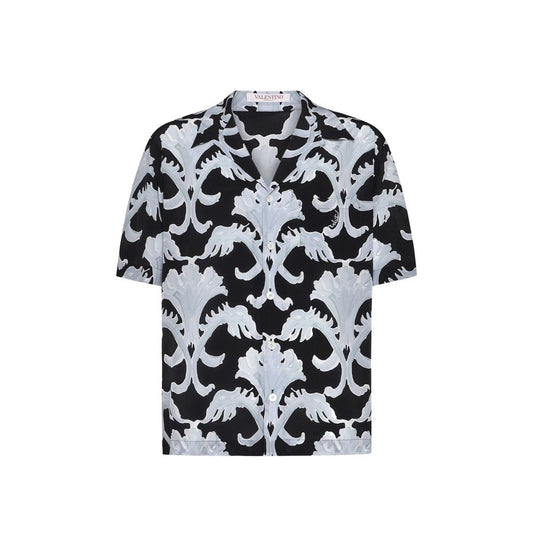 Black Silk Pattern Shirt