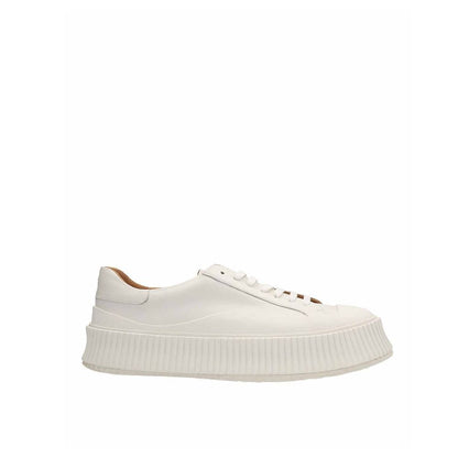 White Calfskin Platform Sneakers